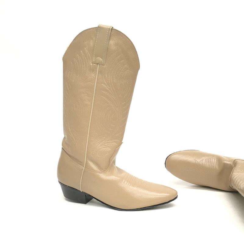 Evenin Star: Dusti Pro Country Western Boot: Texas Tan Leather | 1.5" C | MED | Suede Sole |  Soft Toe | External Boot Pulls