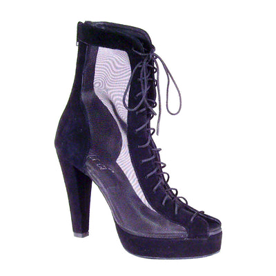 Kelaci: Godiva Platform Bootie: Black Suede | 4" Impala | ADJ