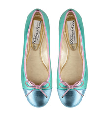 Werner Kern: Kay CapToe Ballerina Flat - Bubble Gum Pop | 0.5" Stacked Heel | MED | Flexible Raw Hard Leather Sole