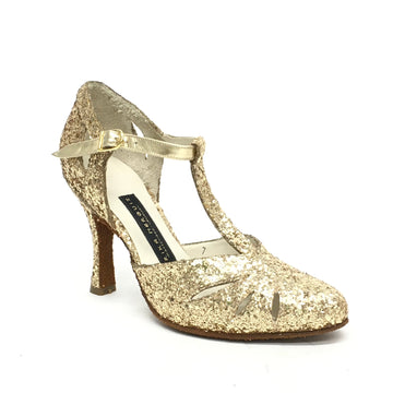 AN: Armonia Brava: Gold Glitter | 3.5" Extrema | Medium | Suede Sole | Limited Edition