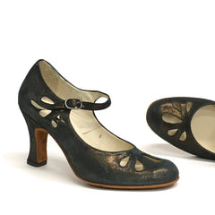 AN: Pantera Rubia Fresca: Deep Bronze Shimmer | 3.0" 1940s | MED | Suede Sole | Limited Edition