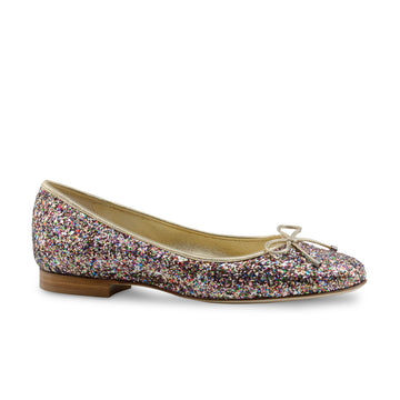 Werner Kern: Jane Classic Plain Toe Ballerina Flat  - Candy Brocade  | 0.5" Stacked Heel | MED | Flexible Raw HARDSOLE