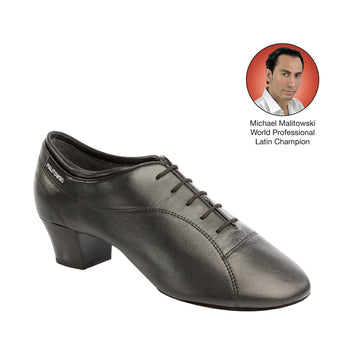 Supadance-Mens: S8500 | Malitowski Latin Shoe: Black Leather | 1.5'' Latin | MED