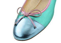 Werner Kern: Kay CapToe Ballerina Flat - Bubble Gum Pop | 0.5" Stacked Heel | MED | Flexible Raw Hard Leather Sole