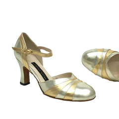 AN: Paseo Fresca: Platinum & Gold Duet | 3.0" 1940s | MED | Suede Sole | Limited Edition