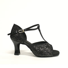 Mambo Shines: Clave: Black Sparkle: 2.5" Party Girl | MED