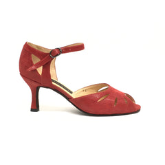 AN: Melina: Red Degas | 2.5" Modesta | MED | Suede Sole | Limited Edition
