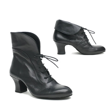 DelMago 3.0 Theatrical Boots: Adler Bootie: Serious Black | 2.25" Orleans | MED | Suede Sole