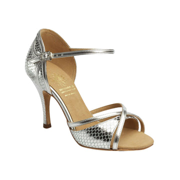 Supadance: S1073 | Silver Embossed Leather & Plain Silver | 3.0" Stiletto