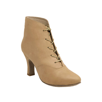 Kelaci: Astoria Bootie: Camel Nubuck Leather | 2.75" Encino Heel | Suede Sole | NO zipper