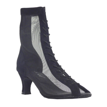 Kelaci: Godiva Chic Bootie: Black Suede | 2.0" Encino Heel | DOUBLE SOLE | ADJ