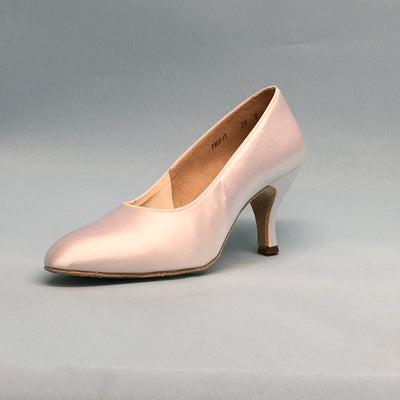 Kent: Almond Toe Pump | White Satin | 2.5" Slim Heel