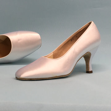Kent: Square Toe Pump | White Satin