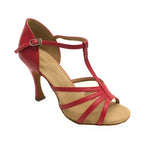 Mambo Shines: Marimba: Red Leather & Mesh: 3.5" New York Flare | MED