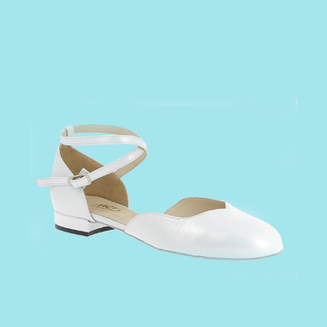 MERLET: Cloe Rond: Blanc Nacre Leather | 0.5" Gentil | MED