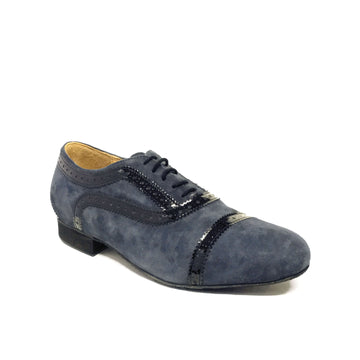 Nueva Epoca-Mens: Rueda | Denim Suede & Black Ice | 1.0 Ultralite Standard Heel | Suede Sole | Medium | LIMITED EDITION