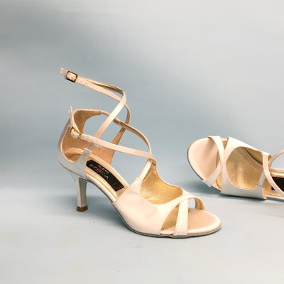 Nueva Epoca: Amalia | RICA | White Satin | 2.25" Aria (60mm) | MED | Suede Sole