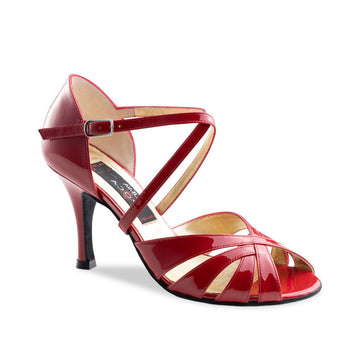 Nueva Epoca: Yolanda | RICA | Fire Engine Red Patent Leather |  3.25" Aria (80mm) MED | Suede Sole