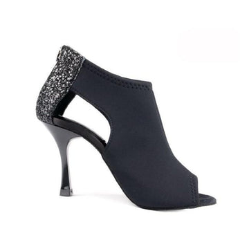 PortDance: Beatriz: Black Neoprene & Glitter | 3.0" Lacada Ultra