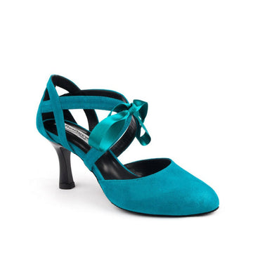 PortDance: Kiley - Teal Suede | 2.5" Lacada Pomba - Fits WIDE