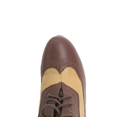 RUMMOS: Escandalosa: Brown & Beige Leather | Medium | 2.25" Piccola