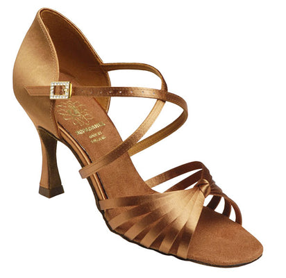 Supadance: S1066: Knotted Flex Latin: Dark Tan Satin | 3.0"FL