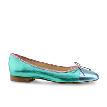 Werner Kern: Kay CapToe Ballerina Flat - Bubble Gum Pop | 0.5" Stacked Heel | MED | Flexible Raw Hard Leather Sole