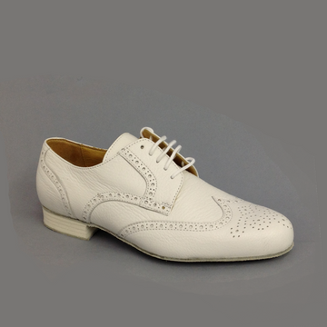 Werner Kern-Mens: Saxony Classic | White Leather | 1.0" Standard Heel | Suede Sole | Medium | LIMITED EDITION