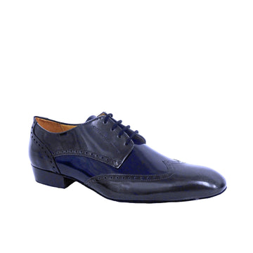 Werner Kern: Mens Wingtip | Navy & Charcoal Ice | 1.2" Bosco Forte | MED | Suede Sole | Limited Edition