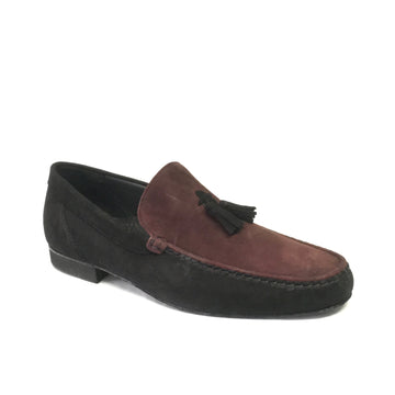 Werner Kern-Mens: Lubeck Loafer | Bordeaux & Midnite | 0.75 Ultralite Standard Heel | Suede Sole | Medium | LIMITED EDITION