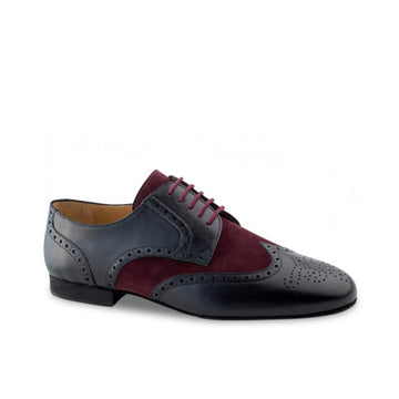 Werner Kern-Mens: Saxony Mibi | NY Black & Bordeaux Suede | 0.75" UltraLite Heel | Suede Sole