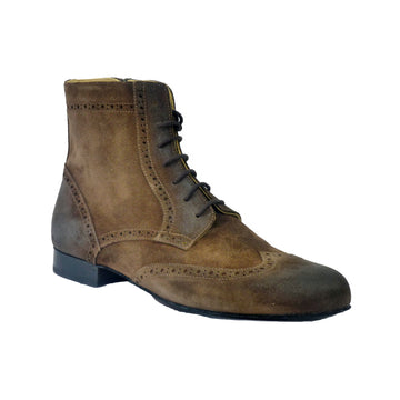 Werner Kern-MensBoots: Aberdeen | Distressed Brown Suede- Standard Heel | LIMITED EDITION