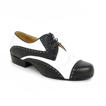 DelMago 2.0 Theatrical Shoes: The Magician: Serious Black and White: 1.0" Standard