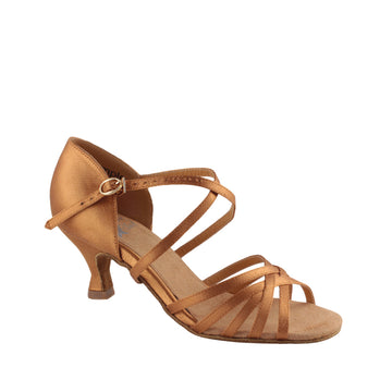 DanceClub: Womens Latin SC7844 | Tan Satin 2.0" Flare